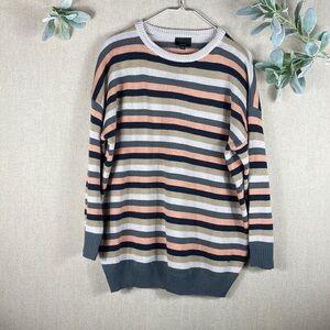 Lumiere > Striped Crew Neck Relaxed Fit Sweater Small
